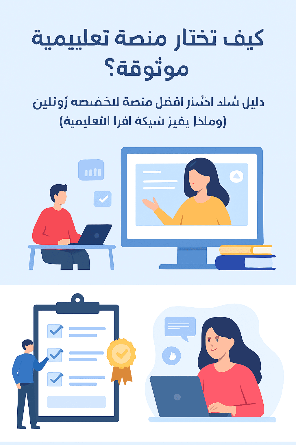كيف تختار منصة تعليمية موثوقة؟ دليل شامل لاختيار أفضل منصة للدروس الخصوصية أونلاين (وماذا يميز شبكة اقرأ التعليمية)